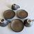 Like new Set of 3 handmade DARK PINCH ESPRESSO / Coffee Cups & Saucers 4 thumbnail