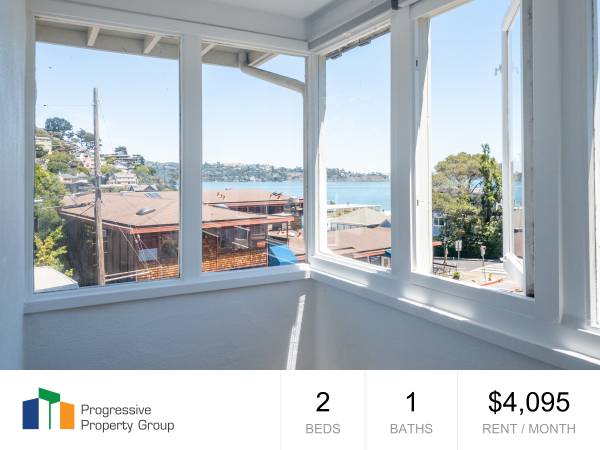Stunning Bay Views 2BR/1BA Flat w/Small Office and Bay Views!! Pets!! 1