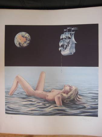 8 SURREALIST LITHOGRAPHS SIGNED WILLIAM FEILDING DRAGON DREAMS FANTASY 1