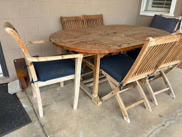 Teak patio dining set 1