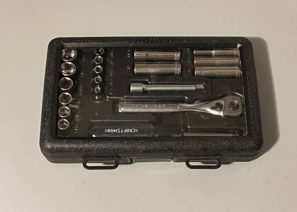 Sears Craftsman 1/4" Drive SAE 6pt 20 piece Socket Set. Made In USA 1
