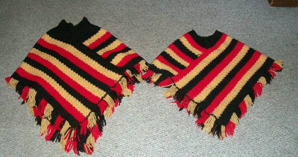 Girl's afghan ponchos.  $10.00 each 1