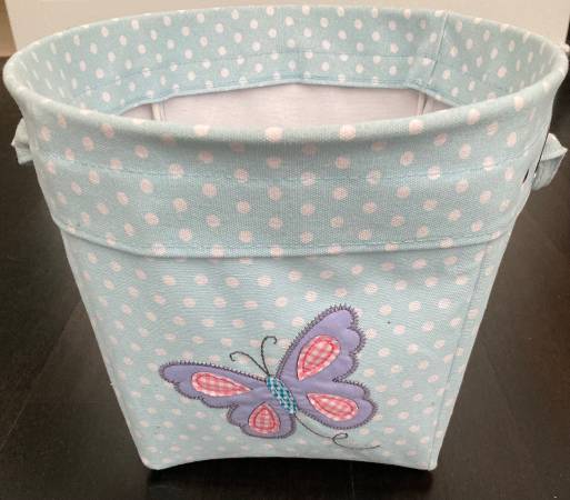 Pottery Barn Kids Blue Polka Dot Butterfly Baskets 1