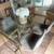 Glass Dining Table with four gray 'velvet" chairs 1 thumbnail