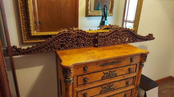 Wall Art Architecture Heavily Carved Wood 1