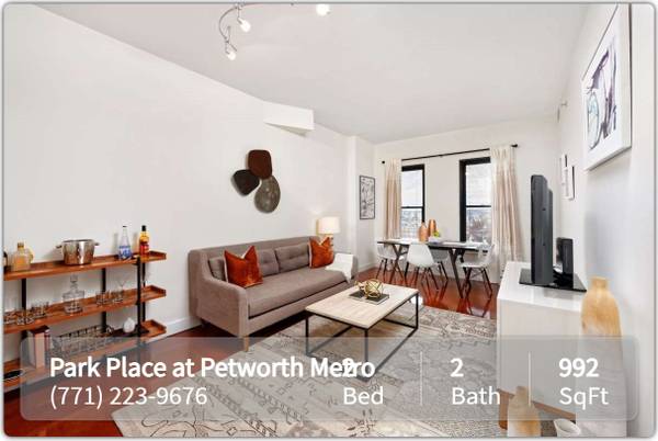 $3,050 / 2br - 992ft2 - Perfect 2 bed, 2 bath in Washington Convenient, close to everything! (Washington - Located in Petworth)64040026586753120