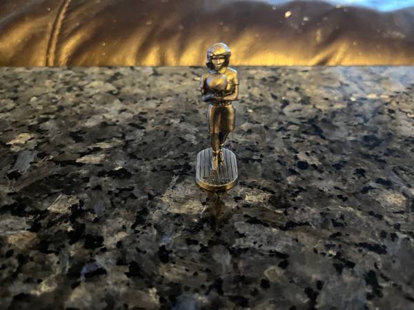 Brunswick Bowling Pewter Girl Figure 1