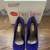 TWO LIPS 6.5 M WOMENS ROYAL BLUE SUEDE SLIP-ON PUMPS HEELS SHOES + BOX 6 thumbnail