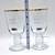 DUISKE Irish Handcut Etched Irish Coffee Gold Rim Footed Cups Glasses 9 thumbnail