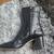 Alberta Ferretti Sz 41 Black Leather Chunky Heel Boots W/ Silver Logo Buckle 4 thumbnail