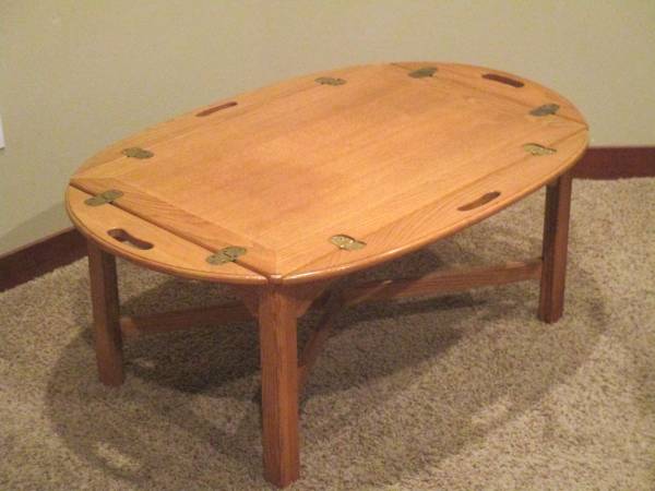 Coffee table (solid oak-like new-Ethan Allen) 1