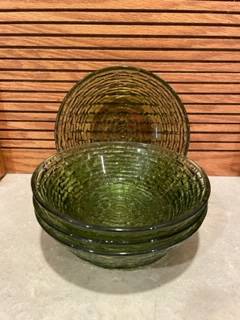 4 Anchor Hocking Fire King Soreno Green Cereal Salad Bowl 1
