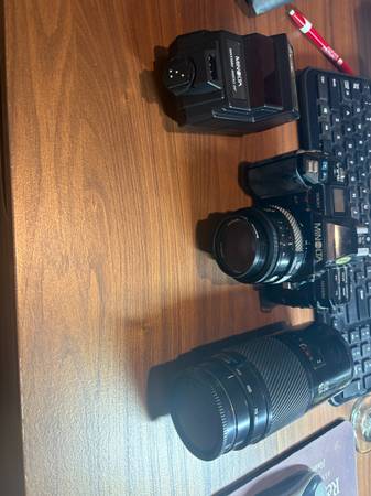 Minolta 35 mm camera and lenses 1