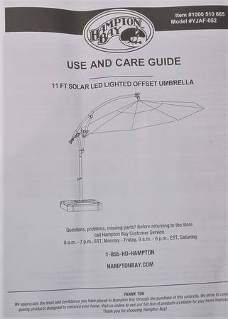 hampton bay 11 ft dia solar powered patio umbrella manual Garden Winds Replacement Canopy Top Cover Compatible with The 9119-01569900 11ft Offset In addition Have a question about Hampton