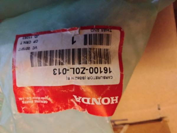 Honda OEM carburetor 16100-zol-013 1