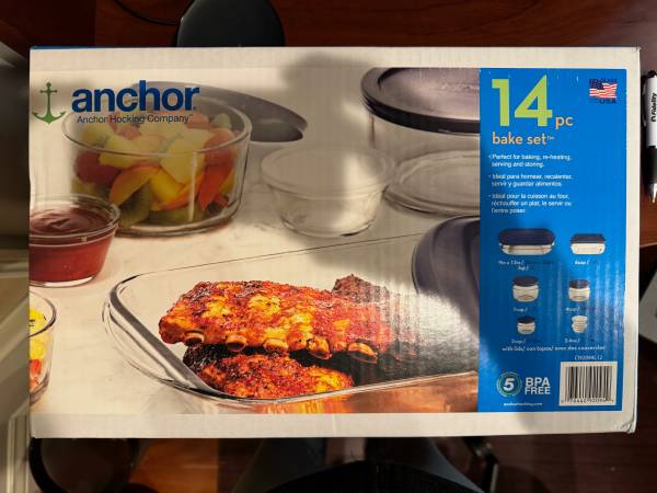 Anchor Hocking 14 pc glass bake set **NEW IN BOX** 1