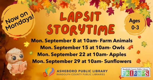 Mondays Lapsit Storytime--Sept 29 1