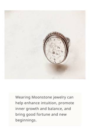 Clear Semi-Precious Moon Stone Ring 1