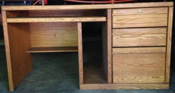 Solid Oak Computer Desk 1