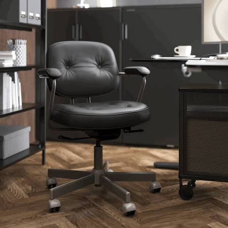 Ikea ALEFJÄLL Office chair, Gloss black Brand New in sealed Box 1