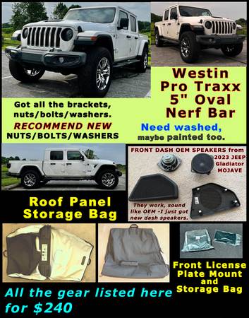 JEEP Gladiator♦️5" Oval Nerf Bars♦️Dash Speakers♦️Roof Panel Sto 1