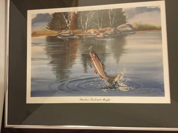 Rainbow Trout and Mayfly Limited Edition Lithograph 1