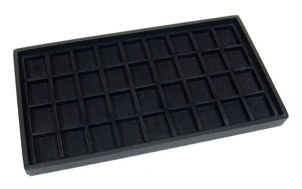 Black Velvet 36 Grid Compartment Jewelry Display Tray 1