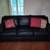 3-Piece Black Leather Sofa Set 3 thumbnail