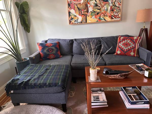 L Couch Sectional - Navy 1