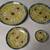 New 1950s Chinese Boundless Longevity Porcelain Set of 4 Yellow Plates 2 thumbnail