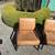 Genuine Brown Leather Wood Frame Armchairs Pair of 2 Accent Armchair 14 thumbnail