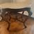 Antique Marble Turtle Top Parlor Table with 3 Needlepoint Chairs 5 thumbnail