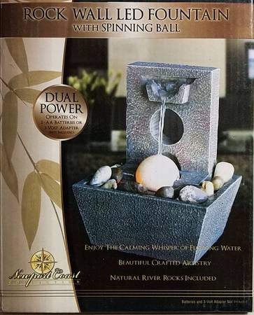 Rock Wall L.E.D. Fountain with Spinning Ball - Childhood Memories 1