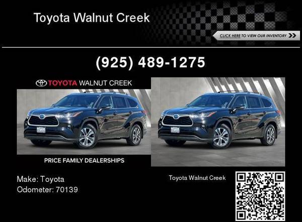 2021 Toyota Highlander Hybrid XLE - $34,500 (ToyotaWalnutCreek.com, CA)63483225173505120