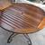 Vintage Dining Table-Solid Wood w/Pour Over Top+Wrought Iron Base 3 thumbnail