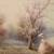 Oil Painting Young Lady by the lake by P. Minton 6 thumbnail