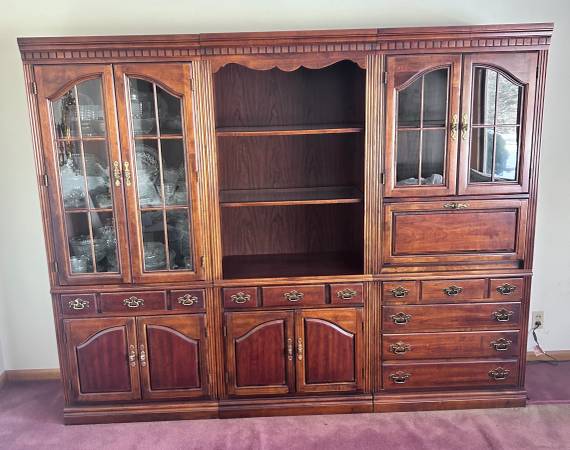 Cherry Display Cabinets in 3 sections from Hooker furniture 1