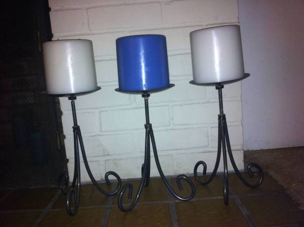 Trio of Candle Holders + Candles 1
