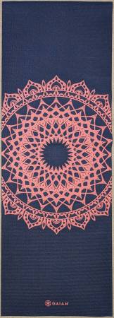Gaiam Yoga Mat Blue with Pink Design 4mm 1