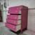 Delivery Is Available Vintage Solid Wood Johnson Pink Chest With 5 Storage Drawe 9 thumbnail