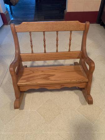 Small kids real oak rocker/doll baby display rocker 1