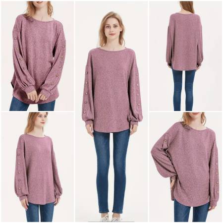 Casual Crew Neck Long Sleeve Sweater 1