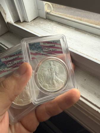 2001 WTC Ground Zero Recovery American Silver Eagle - PCGS Gem Uncirc 1