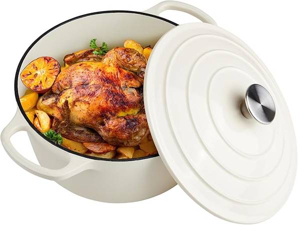 Nikko 3.6 Qt. Cast Iron Dutch Oven Blue New 1