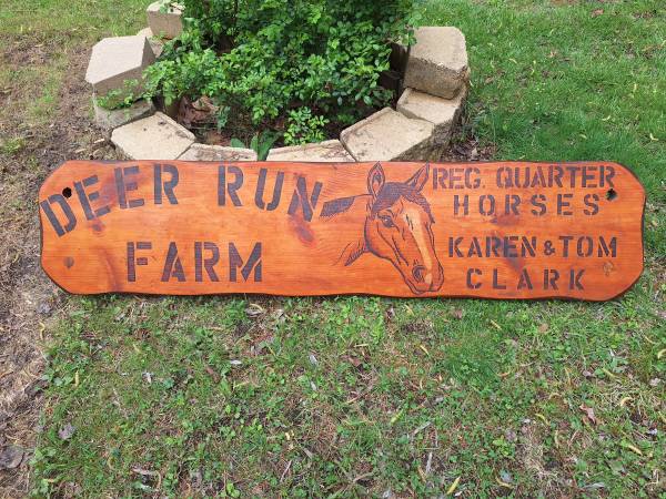 HORSE FARM SIGN,ENGRAVED 1