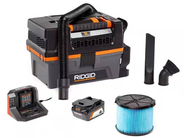 RIDGID 3 Gal. 18-Volt Cordless Handheld NXT Wet/Dry Vacuum & BATTERY 1