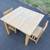 Vintage Solid Wood Little Tikes Wooden Table & Two Chairs - Natural 2 thumbnail