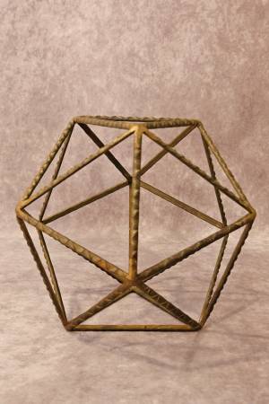 Decorative Metal Geometric Sculpture: Modern Home Décor Accent, 6.25" 1