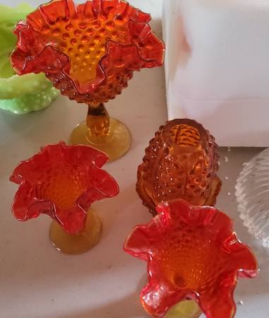Fenton Orange Hobnail 1