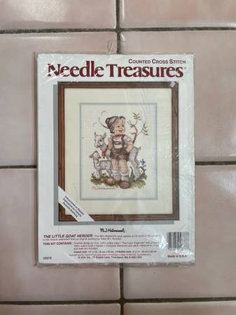 Cross Stitch Kit The Little Goat Herder 8" x 10" 1
